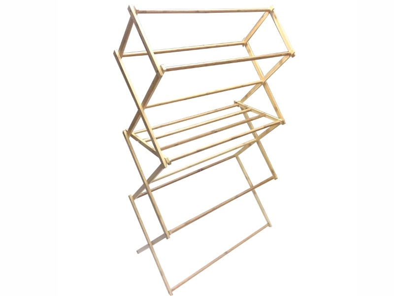Superior Bamboo Foldable Clothes Drying Rack - Multi-Tier Eco Laundry Organizer